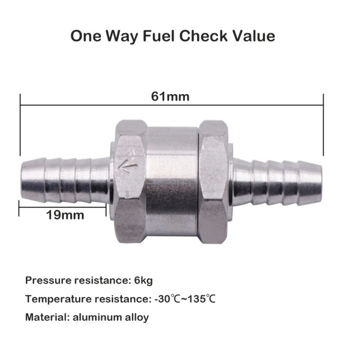 Fuel Non Return Check Valve 8/10mm Aluminium Alloy Diesel Water Fuel ...