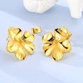 Original Hoop Earrings 925 Sterling Silver Golden Sun Bow Flower Heart Stud Earrings for Women Wedding Engagement Jewelry Gift. 