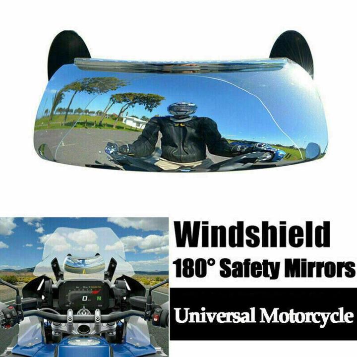 Motorcycle Windscreen 180+ Degree Blind Spot Mirror Wide Angle Rearview Mirror Safety Auxiliary Rear View Mirror for BMW Yamaha