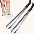 1pc 16.5-inch Stainless Steel Pair Shoehorn With A Black Handle Makes It Easy To Wear Shoes Without Bending Over.