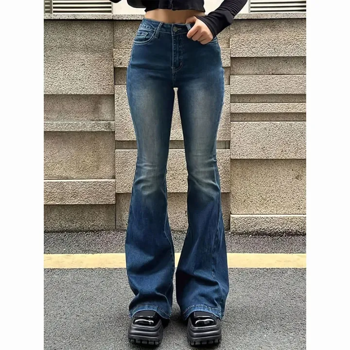 2025%20Girls%20Concise%20Ins%20High%20Waist%20Flared%20Jeans%20Female%20Stretchy%20Bootcut%20Denim%20Pants%20Women%20Solid%20Color%20Thin%20Bell%20Bottoms%20Trousers%20-%20Image%202