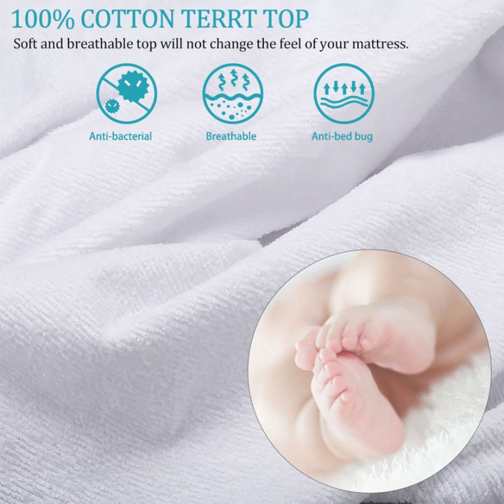 Mattress%20Cover%20Cotton%20Terry%20Cloth%20Waterproof%20Mattress%20Protector%20Deep%20Pocket%20Sheet%20Protector%20Washable%20&%20Anti%20Mites%20-%20Image%202