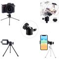 Mini Ball Head Mount Adapter 1/4 Inch Screw Aluminum Alloy, 360° Rotatable Tripod Ball Head for DSLR Camera Phone Fill Light. 