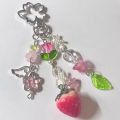 Cute Strawberry Bow Keychain Y2K Coquettish Fairytale Lily of the Valley Handbag Pendant Key Ring Jewelry Accessories Girls . 