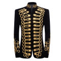 European and American Size Rope Button Three-dimensional Men's Ball Performance Court Dress Noble Retro Velvet Suit Blazer. 
