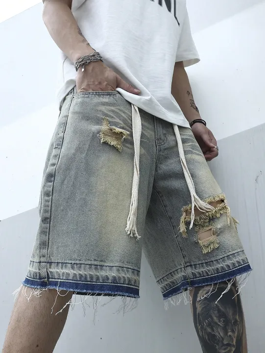 Men%20Summer%20Stretchy%20Denim%20Jeans%20Shorts%20For%20Men%20Cargo%20Casual%20Wide%20Leg%20Elastic%20Waist%20Ripped%20Cargo%20Baggy%20Shorts%20Y2k%20Streetwear%20Pant%20-%20Image%202