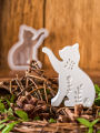 3D Easter Rabbit Candle Silicone Mold DIY Cat Bunny Handmade Soap Mould Butterfly Flower Printed Resin Gypsum Molds Home Decor.