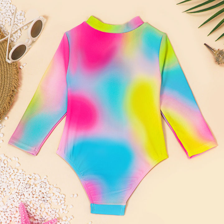 Toddler%20Baby%20Girls%20One%20Piece%20Swimsuits%20Kids%20Long%20Sleeve%20Jumpsuit%20Tie%20Dye%20Bathing%20Suit%20Swim%20Shirts%20Summer%20Beach%20Wear%20-%20Image%202