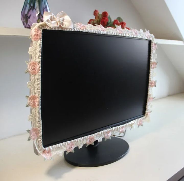 17-30INCH%20Lace%20Fabric%20Door%20Curtain%20TV%20Circle%20Can%20Be%20Flipped%20Dust%20Cover%20Monitor%20Screen%20Home%20Decorations%20Dust%20Cover%20With%20Elastic%20-%20Image%207