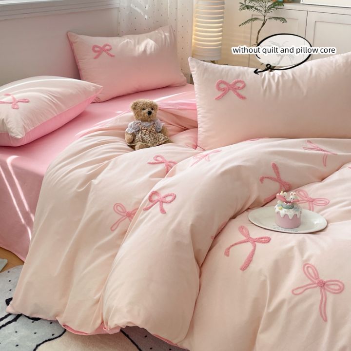 3%20Piece%20Sheet%20Set%20%20pink%20bowknot%20embroidery%20Quilt%20Set%20%EF%BC%8C%20comfortable%20embroidery%20%20Bedding%20Set%20Bedspread%20for%20All%20Season%20-%20Image%206