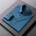 Men's Casual and Fashionable Long Sleeved Solid Color Shirt Non Ironing and Wrinkle Resistant Business Top.