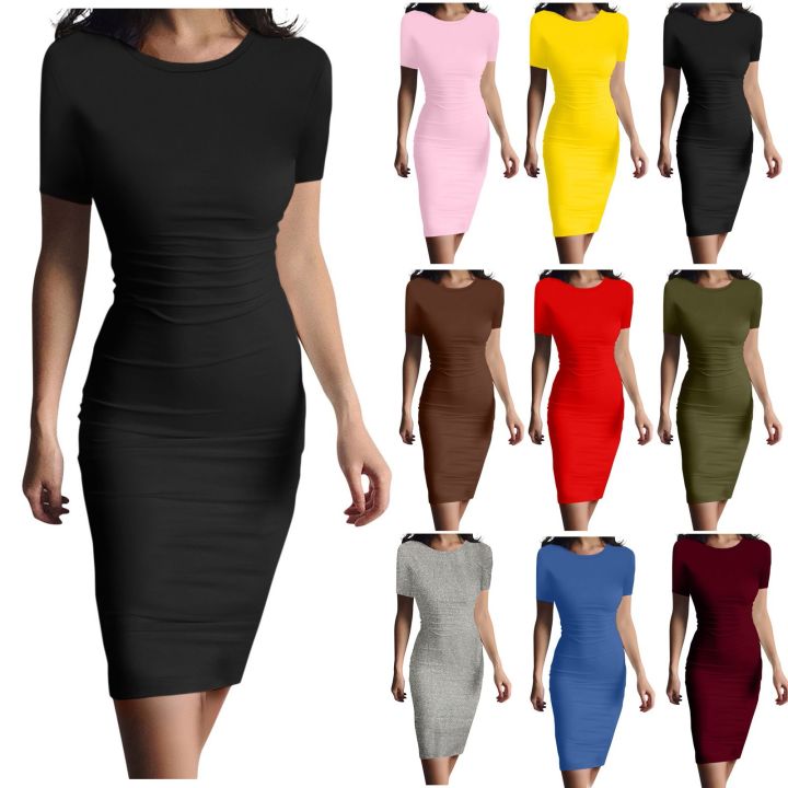 Summer%20Dress%20High%20Stretch%20Tank%20Robe%20Solid%20Short%20Sleeve%20Casual%20Slim%20Long%20Pencil%20Dress%20Women%20%20Maxi%20Dress%20Elegant%20Thin%20Vestido%20-%20Image%202