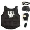 2025 Halloween Kinderen Fbi Swat Pakken Cosplay Kleding Mini Kogelvrij Vest Helm Swat Pak Set Halloween Party Dress Up. 