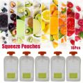 10Pcs Reusable Complementary Food Baby Pouch Bag Kitchen Dispenser Food Storage Bag Squeeze Pouches. 