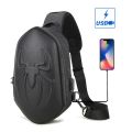 Running Chest Bag for Men USB Charging Fashion Streetwear Sling Pack Crossbody Motor Cycling Backpack for College Student Unisex.