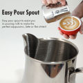 Coffee Milk Jug Easy Pour Spout Espresso Milk Cup Stainless Steel Europa Professional Milk Pitcher Steaming Jug 300/450/700ml.
