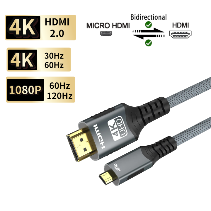 4K@60Hz%20Micro/Mini%20HDMI%20to%20HDMI%20Cable%20Braided%20HDMI-compatible%20Male%20to%20Male%20Bi-Directional%202.0Cord%2018Gbps%20for%20Camera%20Monitor%20-%20Image%207