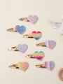8Pcs Fashion Glitter Rainbow Flower Rabbit BB Handmade Hairpins For Cute Girls Hair Clips Barrettes Headwear Hair Accessories. 