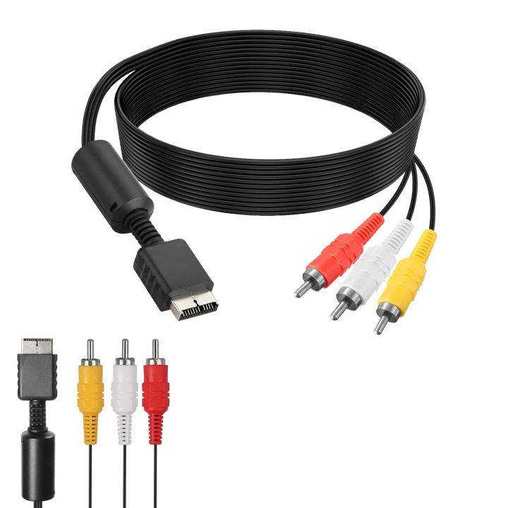 For PS2/PS3/PS1 1.8m AV to RCA Composite Cable Cord Wire 3RCA AV Cable For N64/NGC/SFC RGB/AV Adapter TV Game Console