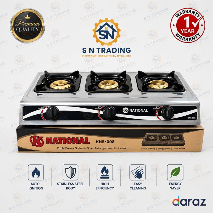 National 3 Burner  Gas Cooker / 2 burner Gas stove / Infrared Gas Stove 1 year warranty