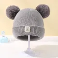 Autumn Winter Baby Warm Knitted Hats With Pom Kids Knit Beanie Hat Solid Color Children Hat For Boys Girls Accessories. 