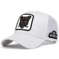 Unisex Cat Embroidery Baseball Net Caps Spring Summer Outdoor Adjustable Casual Hats Sunscreen Hat. 