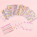 6 sheets Cute Nail Stickers Little Girls Woman Self-Adhesive Nail Decals Flowers Leaves Animals Plants Fruits Nail Art. 