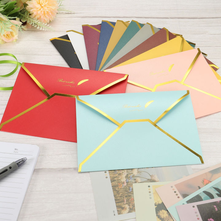 10Pcs%20V%20Flap%20Envelopes%207%20x%205''%20Luxury%20Style%20Gold%20Border%20Greeting%20Card%20Envelope%20for%20Invitations%20Weddings%20-%20Image%205