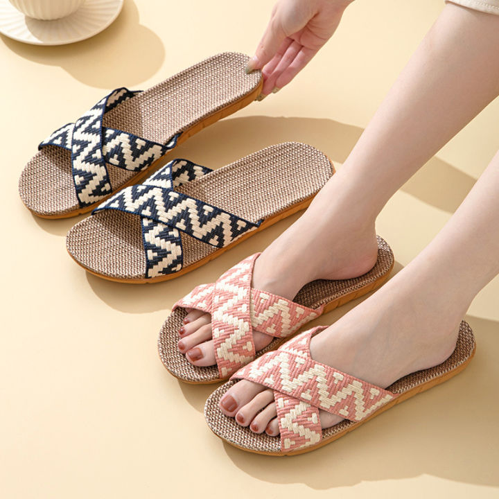 Hemp%20Casual%20Women's%20Slippers%20Home%20Flats%20Spring%20Summer%20Luxury%20Designer%20Woman%20Shoes%20Fashion%20Indoor%20Slides%20Ladies%20Soft%20Sole%20Elegant%20-%20Image%203