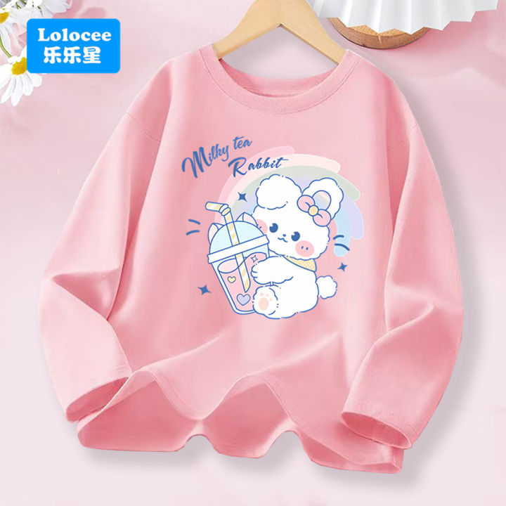 3-14years%20Girls'%20Pink%20Long%20Sleeve%20T-shirt%20-%20Cute%20"FRESH"%20Drink%20&%20Animal%20Print%20Kids%20Cotton%20Top%202026%20Spring%20New%20-%20Image%207