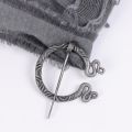 Wrap Dune Wasteland Hooded Shawl With Viking Brooch | Cowl Scarf Rogue Medieval Cloak Renaissance Costume Cape.