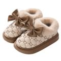 Platform Ankle Boots Female Bowknot Designer Winter Snow Booties Indoor Fluffy Slippers Women House Flats Fashion Footwear Warm. 