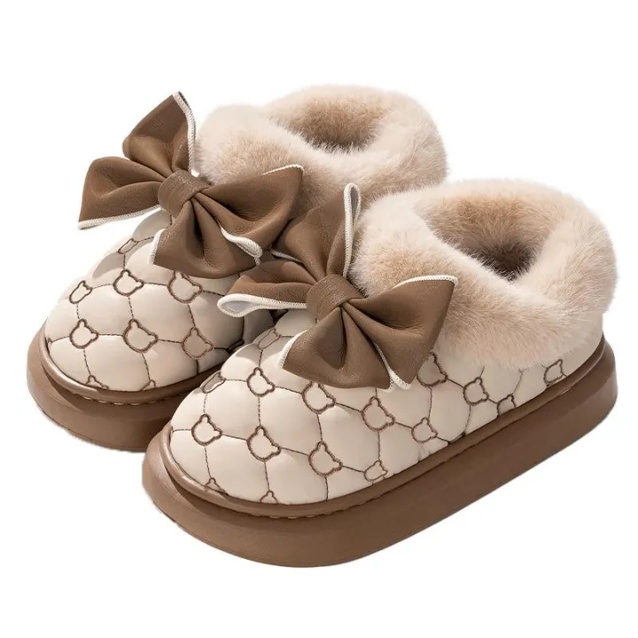 Platform%20Ankle%20Boots%20Female%20Bowknot%20Designer%20Winter%20Snow%20Booties%20Indoor%20Fluffy%20Slippers%20Women%20House%20Flats%20Fashion%20Footwear%20Warm%20-%20Image%206