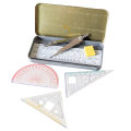 Geometric set with dividers in steel box, 6 PCs set of geometric ruler dividers set of dividers. 