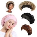 Satin Bonnets Night Sleeping Cap Large Elastic Wide Soft Band Colorful Silk Hat for Curly Hair Care Beauty Makeup for Women. 