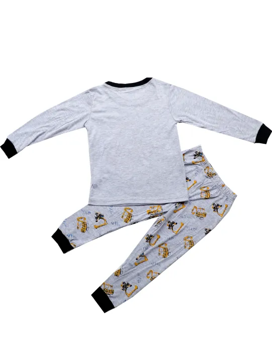 New%20Spring%20Autumn%20Children's%20Homewear%20Set%20Grey%20Long%20sleeved%20Pants%20Set%20Boys%20Girls%20Pajamas%20excavator%20Nightwear%20-%20Image%202
