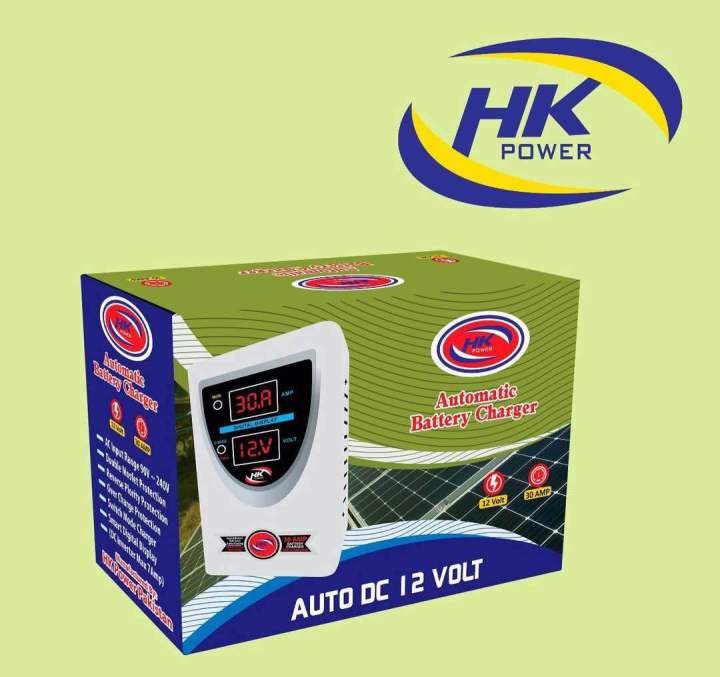 HK Power 30A Automatic 12V DC Battery Charger – Digital Display | Auto ...