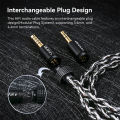 KBEAR P34 Earphone Upgrade Cable 5N 2-Strands 98-Core OFC Silver-Plated Interchangeable Plug Design 3.5/4.4 for MK3.
