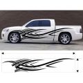 A Pair of Flame Car Vinyls PVC Stickers for Car Lovers - 4 X 1 Feet - Black - 2 Pieces. 