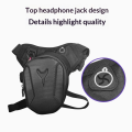 HOMEFISH 1PC Black Motorcycle Leg Bag Waterproof Rider Waist Bag Cycling Bike Crossbody Bag Motorcycle Equipment.