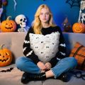45cm×45cm Pillow Covers Halloween Theme Printed Throw Pillow Case Soft Comfy Cushion Case for Chair Sofa Bedroom Room Home Decor.