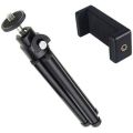 Mini Tripod with Smartphone Holder - Compatible with All iPhone & Android Smartphones. 