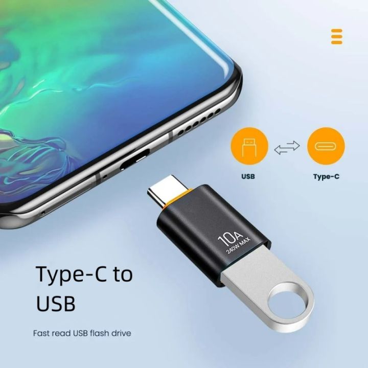10A OTG USB To Type C Adapter and Type C Female to USB Male Converter Fast Charging OTG For iPhone Macbook Laptop