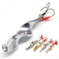 BRAVMACK 1PC Trolling Spinning Spiral Long Cast Spoons Fishing Lure Spinner   Screw Rotation Metal Jigbait Red Hear Sequins. 