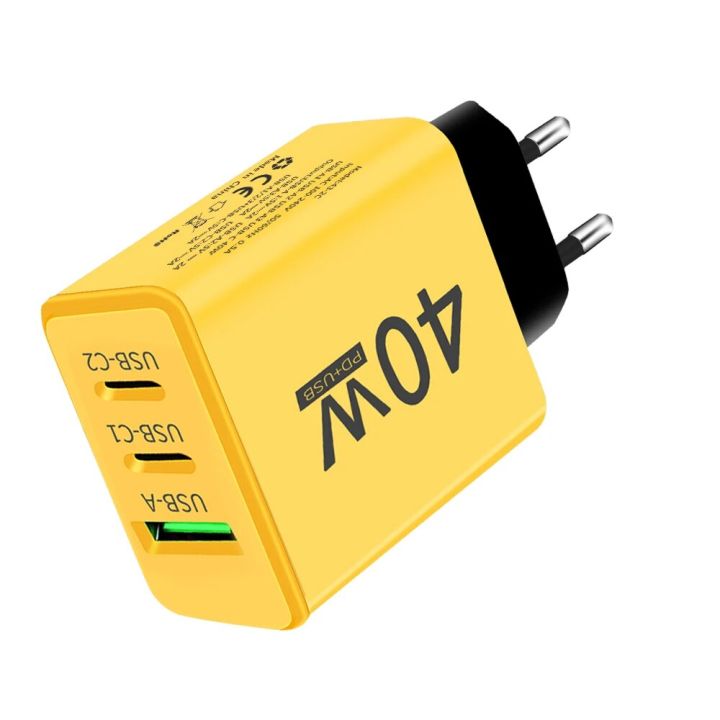 40W USB PD Charger Type C Quick Charge 3.0 Fast Charging Wall Charger For   iPhone  Mobile Phone Adapter