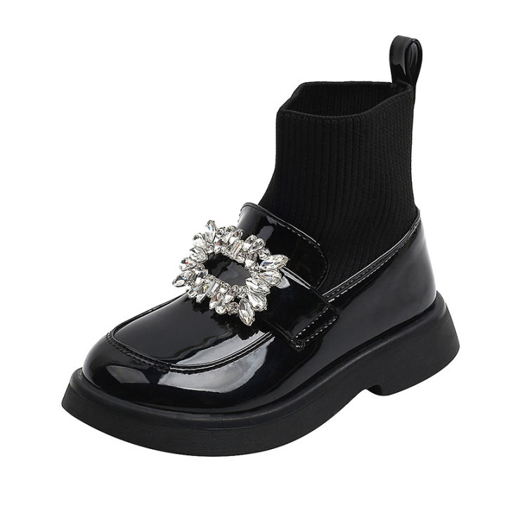 Children%20Fashion%20Boots%20Girls%20Rhinestone%20Princess%20Boots%20Square%20Buckle%20Breathable%20Kids%20Sock%20Shoes%202024%20Spring%20Autumn%20New%20-%20Image%206