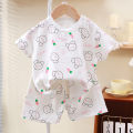New Summer Children Clothes Pajama Set Soft Solid Color Comfortable Clothing Kids Girls Boys Pajamas Sleepwear. 