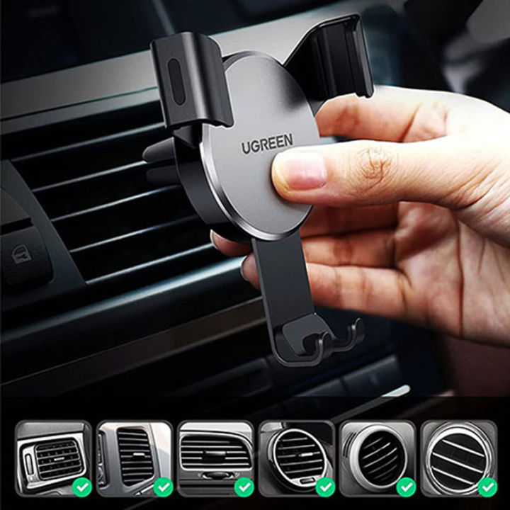 UGREEN%2040907%20Gravity%20Drive%20Air%20Vent%20Mount%20Phone%20Holder%20(Deep%20Black)#LP130%20-%20Image%202