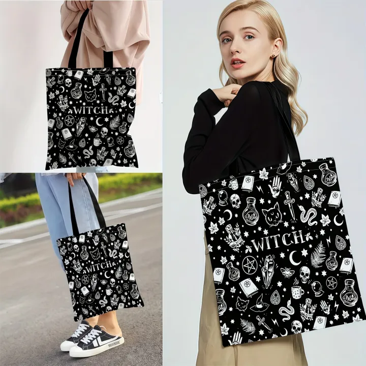 Mystical%20Witch%20Tote%20Bag%20with%20Skull,%20Potion%20&%20Star%20Design%20,%20with%20Fixed%20Shoulder%20Straps%20for%20Halloween%20Parties%20-%20Image%204