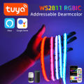 1M/2M/3M/5M COB WS2811 RGBIC LED Strip Tuya APP Control 576LEDs/M 12V Dreamcolor Esports Room Immersive Experience Ambinet Lamp. 